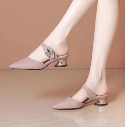 Сандалии женские с острым носком, босоножки из сетчатого материала, без застежки, на толстом каблуке, повседневная обувь, лето 2022 
Сандалии женские с острым носком, босоножки из сетчатого материала, без застежки, на толстом каблуке, повседневная обувь, лето 2022