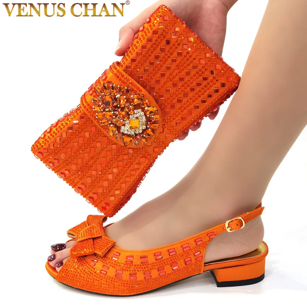 Summer Rhinestone Fashion Orange Color High Heel Women Sandals African Ladies Sexy Dance Banquet Party Shoes and Bags Set
Summer Rhinestone Fashion Orange Color High Heel Women Sandals African Ladies Sexy Dance Banquet Party Shoes and Bags Set