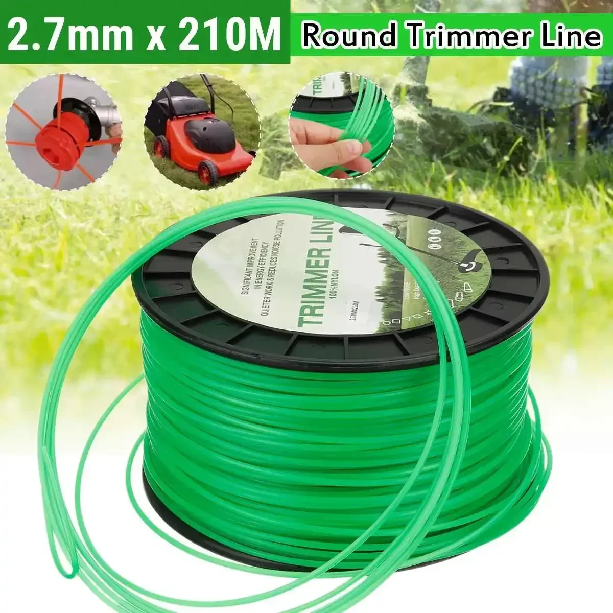 Trimmer Strimmer Grass Wire Line Mowing Cutter Mower Rope Brush Mowing 210m*2.7mm Nylon Accessory Lawn
Trimmer Strimmer Grass Wire Line Mowing Cutter Mower Rope Brush Mowing 210m*2.7mm Nylon Accessory Lawn