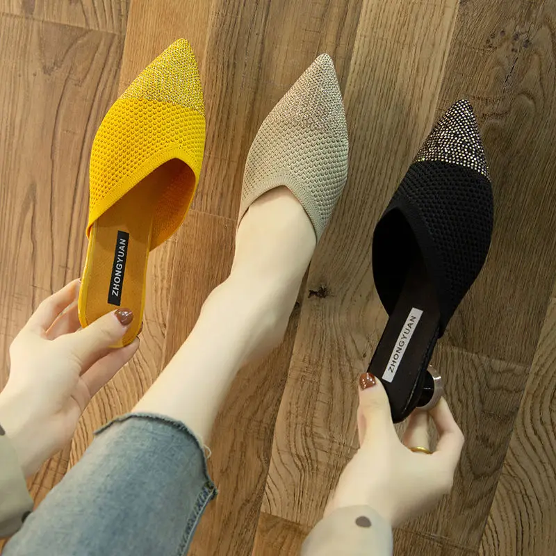 2022 Spring New Net Celebrity Rhinestone Pointed Toe Women Sandals Wear Baotou Half Slippers All-match Cat and Mule Shoes Women
2022 Spring New Net Celebrity Rhinestone Pointed Toe Women Sandals Wear Baotou Half Slippers All-match Cat and Mule Shoes Women
