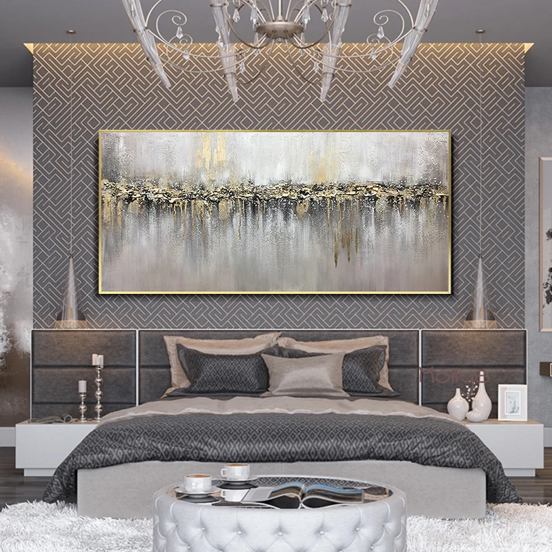100% Hand-painted Gold Foil Large Size Oil Painting Abstract On Canvas Modern Home Decor Art Wall Picture Living Room Frameless
100% Hand-painted Gold Foil Large Size Oil Painting Abstract On Canvas Modern Home Decor Art Wall Picture Living Room Frameless