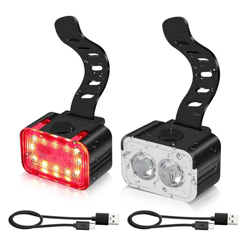300LM Bike Light Bicycle Front Rear Light USB Rechargeable Waterproof Headlight and Tail Light Set Bike Cycling Accessories
300LM Bike Light Bicycle Front Rear Light USB Rechargeable Waterproof Headlight and Tail Light Set Bike Cycling Accessories