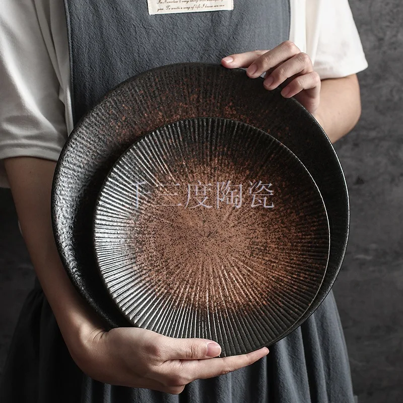 Japanese-Style Simple round Ceramic Plate Household Line Pattern Steak Plate Pasta Plate Dish Hotel Western Restaurant Plate
Japanese-Style Simple round Ceramic Plate Household Line Pattern Steak Plate Pasta Plate Dish Hotel Western Restaurant Plate