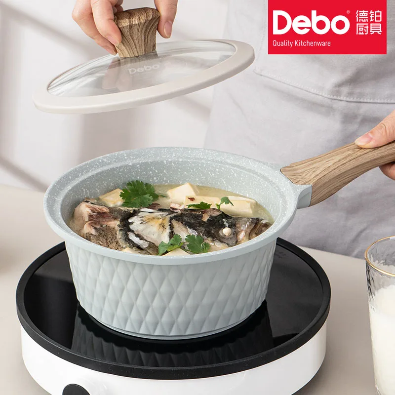 Debo Aluminum Alloy Non-stick Coating Stir-Fry Easily Milk Pot Kitchen Cookware Noodles&Soup Baby Food Wtih Wooden Handle&Cover
Debo Aluminum Alloy Non-stick Coating Stir-Fry Easily Milk Pot Kitchen Cookware Noodles&Soup Baby Food Wtih Wooden Handle&Cover