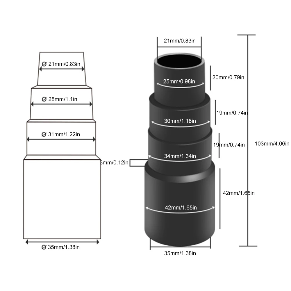 Universal Vacuum Hose Adapter Four-layer Adapter of 25mm 30mm 34mm 42mm 20mm 35mm Hose Reducer Hose Adapter Tool
Universal Vacuum Hose Adapter Four-layer Adapter of 25mm 30mm 34mm 42mm 20mm 35mm Hose Reducer Hose Adapter Tool