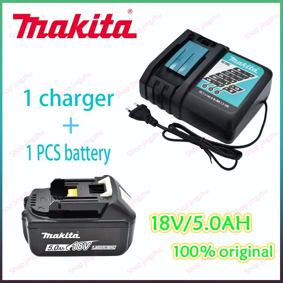 

Makita-100% Original Rechargeable Power Tool Battery, Replaceable LED Lithium-ion, 5.0 Ah 18V LXT BL1860B BL1860BL1850