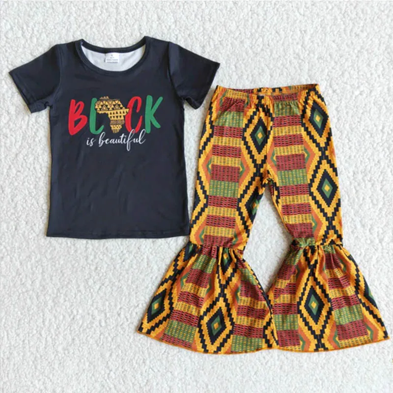 RTS Children Wear Black History Juneteenth Africa Map Short Sleeve Top Bell Bottom Pants Sets Kids Clothes Girls
RTS Children Wear Black History Juneteenth Africa Map Short Sleeve Top Bell Bottom Pants Sets Kids Clothes Girls