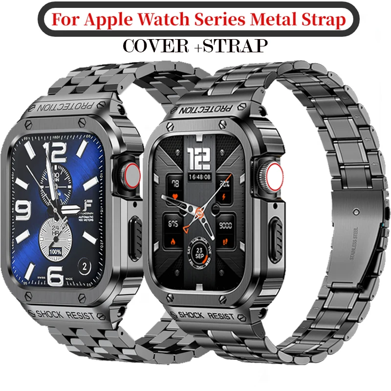 Luxury Metal Strap+Case For Apple Watch Ultra 49mm 316L Stainless Steel iWatch 4 5 SE 6 7 8 Series 45/44mm Band Protective Case
Luxury Metal Strap+Case For Apple Watch Ultra 49mm 316L Stainless Steel iWatch 4 5 SE 6 7 8 Series 45/44mm Band Protective Case