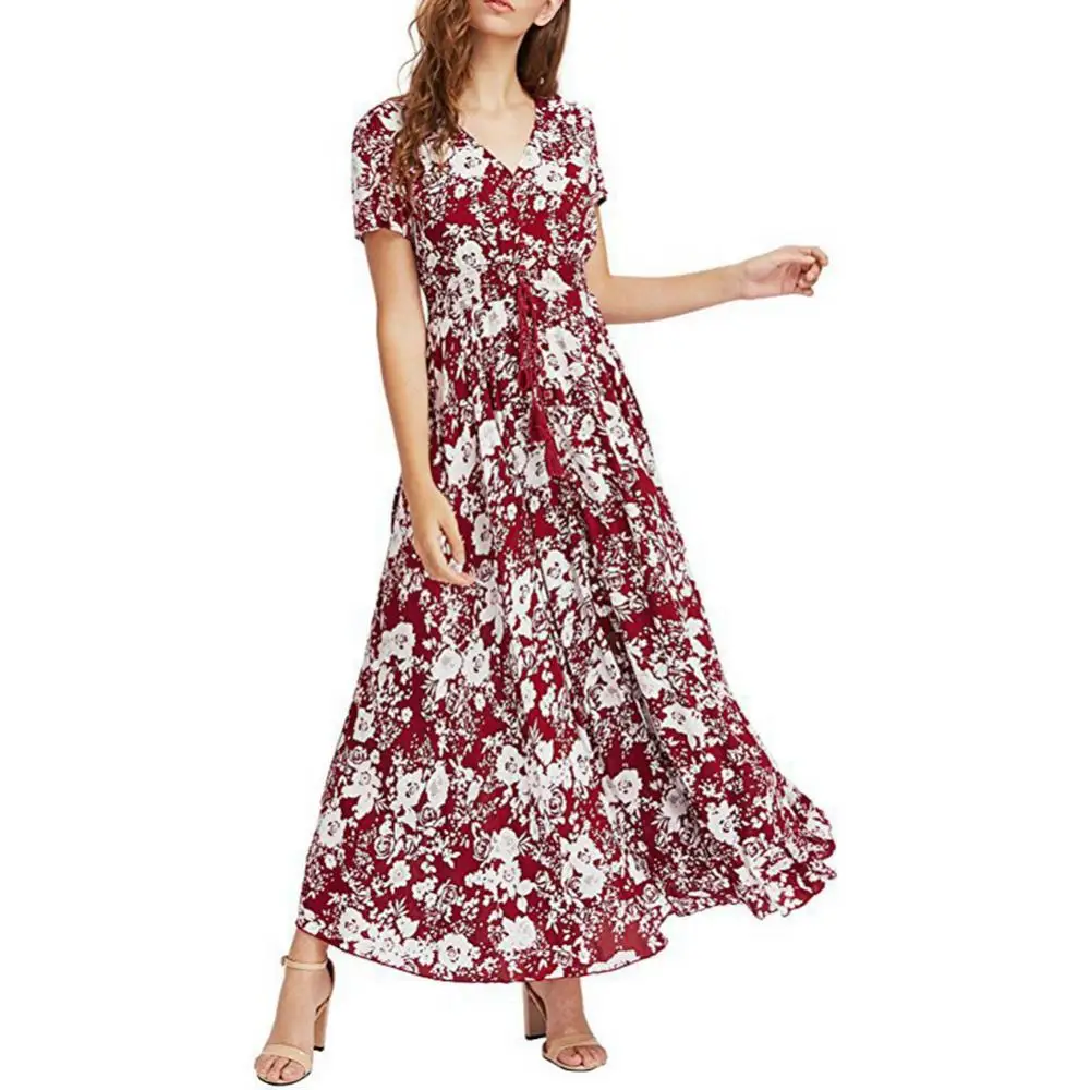Party Beach Bohemian Women Vintage Flower Leaf Print V Neck Big Swing Maxi Dress
Party Beach Bohemian Women Vintage Flower Leaf Print V Neck Big Swing Maxi Dress