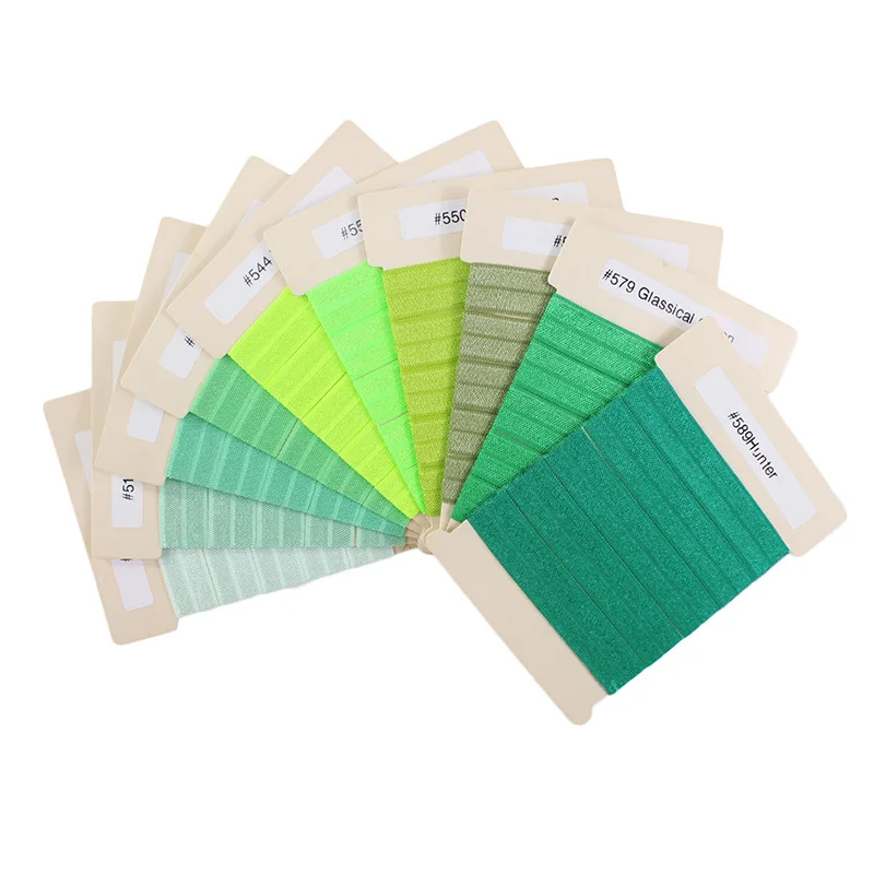 5/8" 15MM Green Series Shiny Spandex Fold Over Elastic Ribbon For Headband Headwear Diy Decoration Sewing OEM
5/8" 15MM Green Series Shiny Spandex Fold Over Elastic Ribbon For Headband Headwear Diy Decoration Sewing OEM