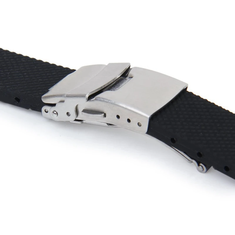 2X Watch Bands Sport Black Silicone Rubber Watch Strap Deployment Buckle Waterproof 20 Mm
2X Watch Bands Sport Black Silicone Rubber Watch Strap Deployment Buckle Waterproof 20 Mm