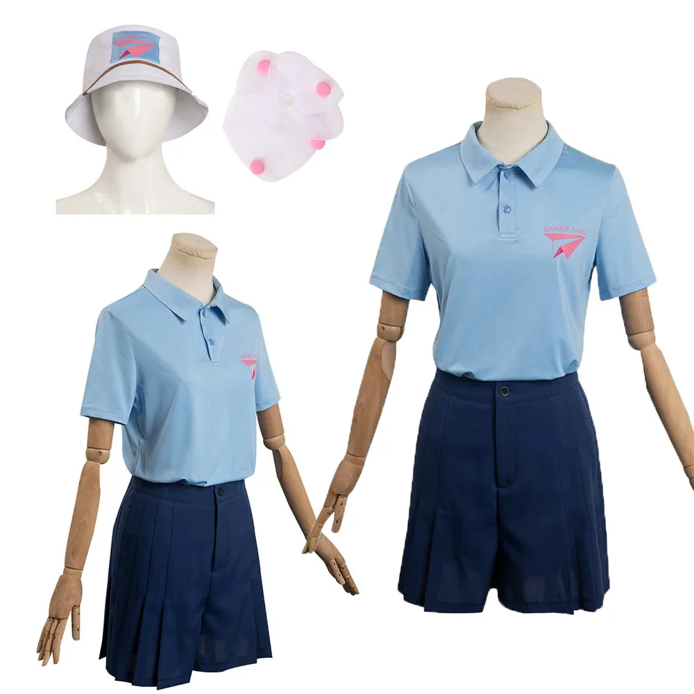 Barbier Margot Cosplay Costume Women Blue Short Sleeve Tops Shorts Hat Postman Adult Girls Roleplay Halloween Party Suit
Barbier Margot Cosplay Costume Women Blue Short Sleeve Tops Shorts Hat Postman Adult Girls Roleplay Halloween Party Suit