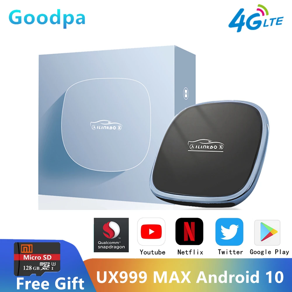 UX999 MAX CarPlay Mini Ai Box Wireless CarPlay Wireless Android 10 Auto For Audi Mazda Toyota Kia for Netflix YouTube 4G LTE GPS
UX999 MAX CarPlay Mini Ai Box Wireless CarPlay Wireless Android 10 Auto For Audi Mazda Toyota Kia for Netflix YouTube 4G LTE GPS