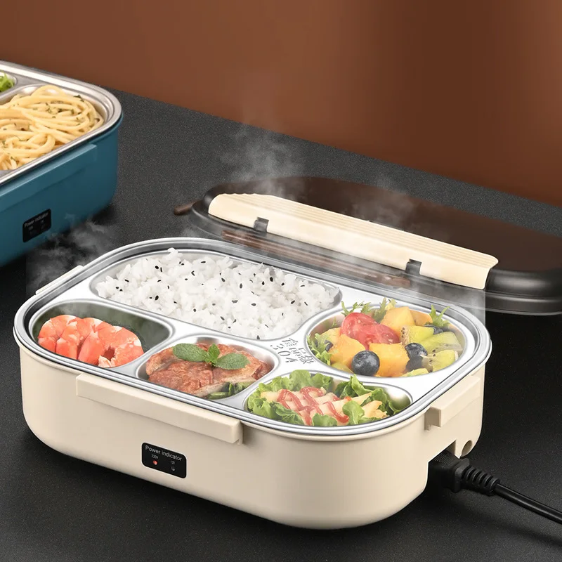 

Insulation Electric 1.2L, Lunch 12V/220V Car Keep Heated Boxes Home Bento Food Warm Box Lunch Stainless Box Steel Lunch