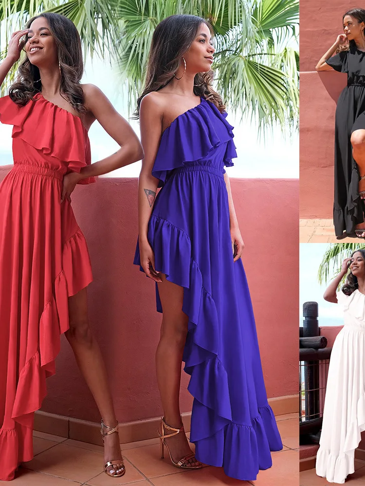 Oblique shoulder lotus leaf edge dress 2022 early spring and summer Slim Fit Sexy French dance president skirt
Oblique shoulder lotus leaf edge dress 2022 early spring and summer Slim Fit Sexy French dance president skirt