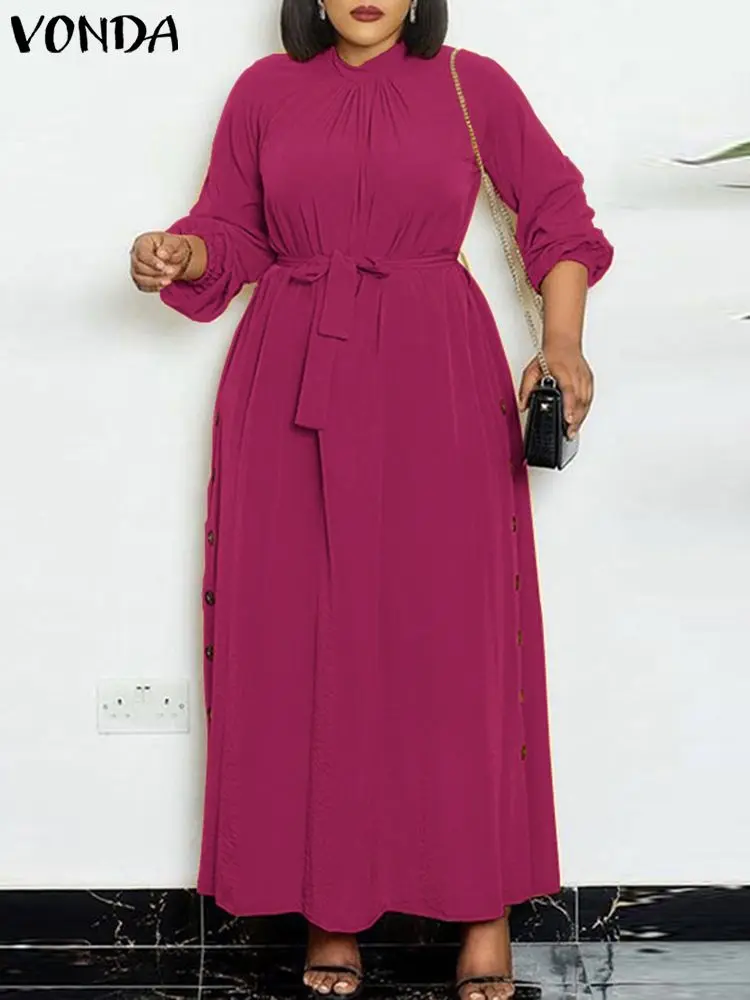 Bohemian Maxi Sundress VONDA Elegant Long Dress 2023 Autumn Women Stand Collar Long Sleeve Buttons Casual Belted Solid Vestidos
Bohemian Maxi Sundress VONDA Elegant Long Dress 2023 Autumn Women Stand Collar Long Sleeve Buttons Casual Belted Solid Vestidos