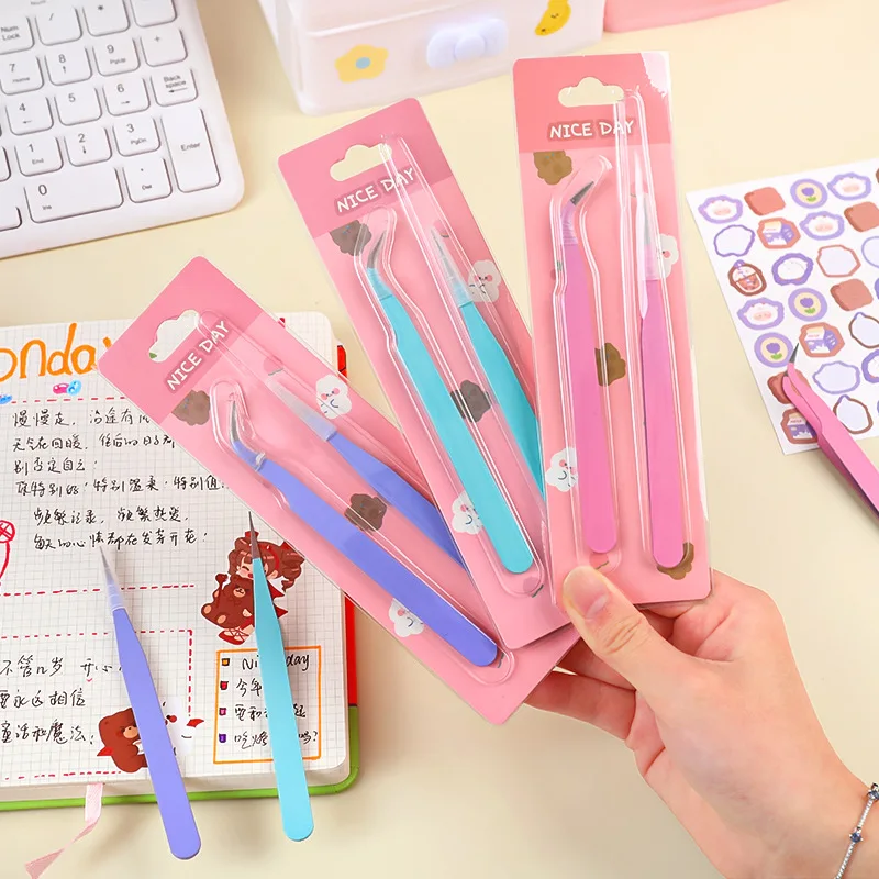 2pcs Macaron Stainless Steel Tweezers Set Student Hand Account Tearing Sticker Tool Goo Card Practical Pointed Tweezers
2pcs Macaron Stainless Steel Tweezers Set Student Hand Account Tearing Sticker Tool Goo Card Practical Pointed Tweezers