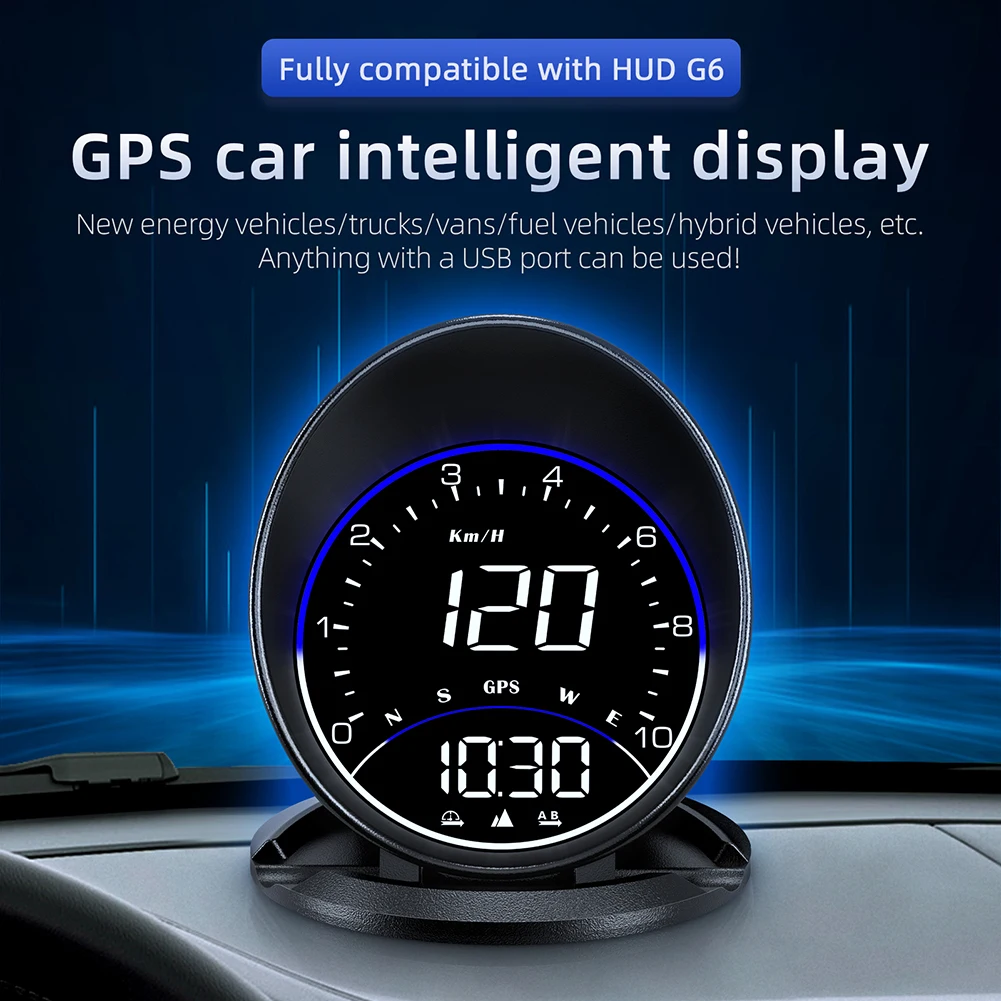 

G6 GPS HUD Car Head Up Display Universal Speedometer Windscreen Projector USB Powered Overspeed Alarm Fatigue Driving Reminder