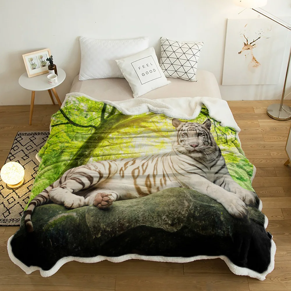 Green Forest Animal White Tiger Stone Lamb Cashmere Fleece Blanket Home Bed Sofa Winter Sherpa Bedding Kids Thick Bedspread
Green Forest Animal White Tiger Stone Lamb Cashmere Fleece Blanket Home Bed Sofa Winter Sherpa Bedding Kids Thick Bedspread