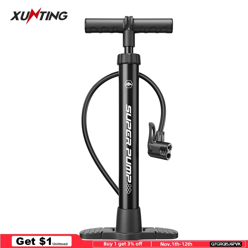Xunting Hand Air Bike Pump with Electronic Digital Display 160PSI for Presta Schrader Ball Bomba Bicicleta Bicycle Accessories
Xunting Hand Air Bike Pump with Electronic Digital Display 160PSI for Presta Schrader Ball Bomba Bicicleta Bicycle Accessories