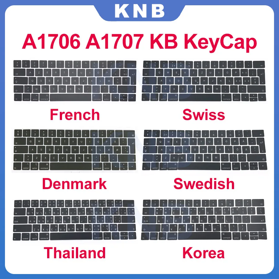 A1706 A1707 Keyboard keycaps For Macbook Pro Retina 13" 15'' FR CH SE KR TH DK Replacement key cap 2016 2017 Year
A1706 A1707 Keyboard keycaps For Macbook Pro Retina 13" 15'' FR CH SE KR TH DK Replacement key cap 2016 2017 Year