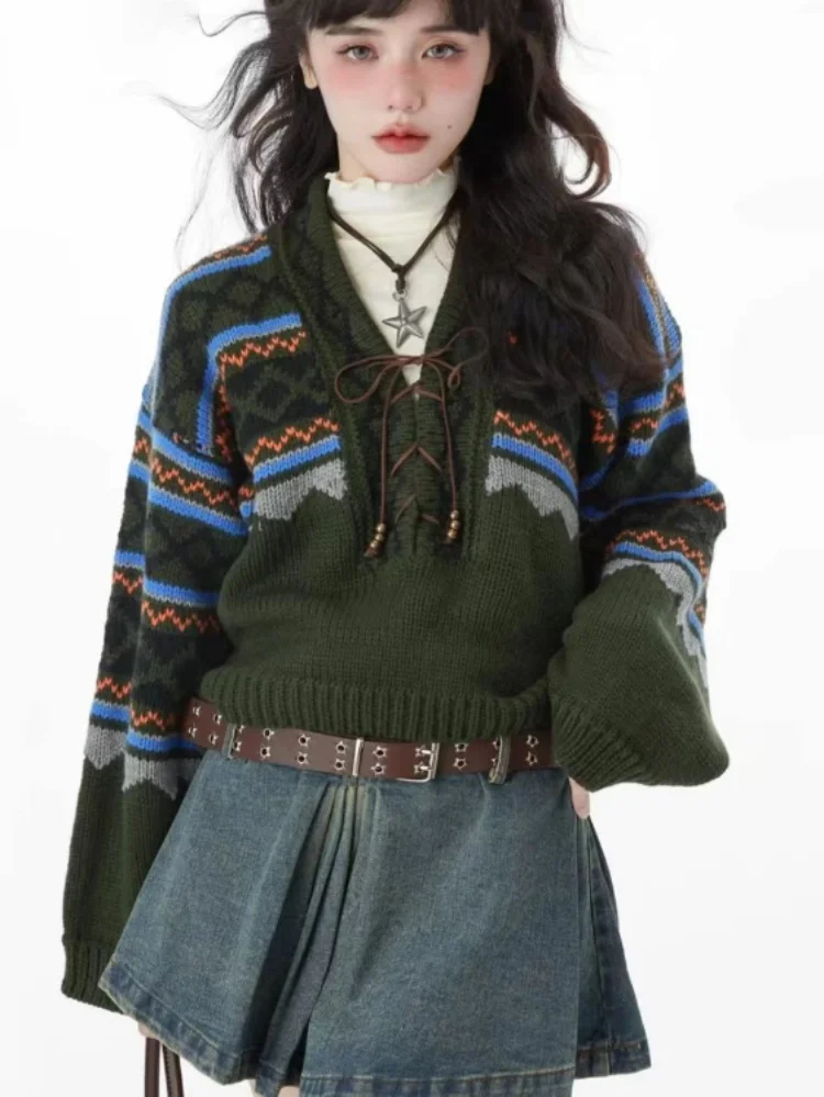 2023 Autumn Women Contrast Color Patchwork Sweater Casual Grunge Bandage Pullovers Aesthetic Harajuku Vintage Loose Streetwear
2023 Autumn Women Contrast Color Patchwork Sweater Casual Grunge Bandage Pullovers Aesthetic Harajuku Vintage Loose Streetwear