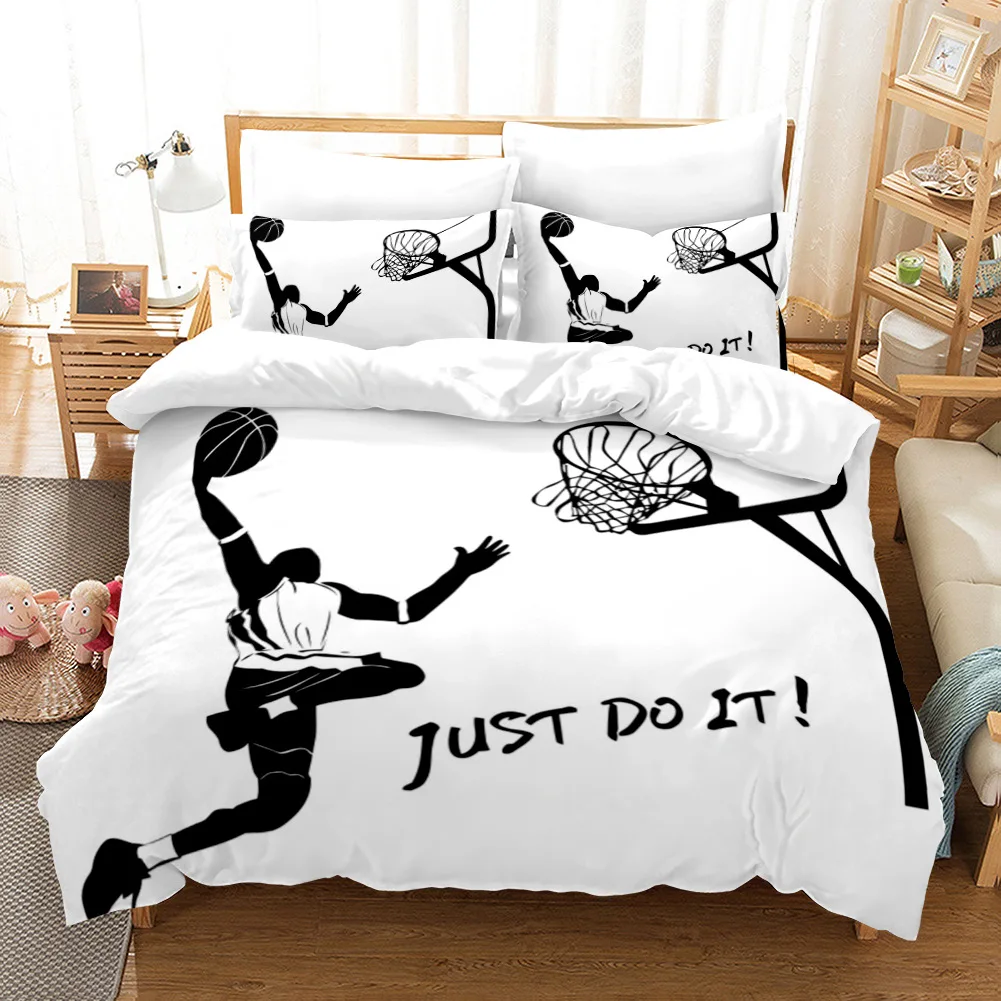 

3D Basketball Style Bedding Set For Bedroom Soft Comforter Duvet Cover Bedspreads For Bed Linen Comefortable Quilt Pillowcase