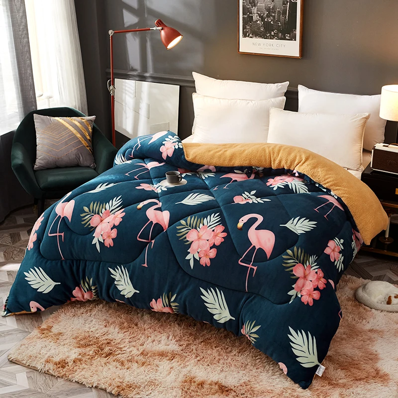 Flamingo Winter Super Warm Cashmere Quilt Thick Flannel and Lamb Double-faced Velvet Wool Blankets Quilts Comforter for Bed
Flamingo Winter Super Warm Cashmere Quilt Thick Flannel and Lamb Double-faced Velvet Wool Blankets Quilts Comforter for Bed