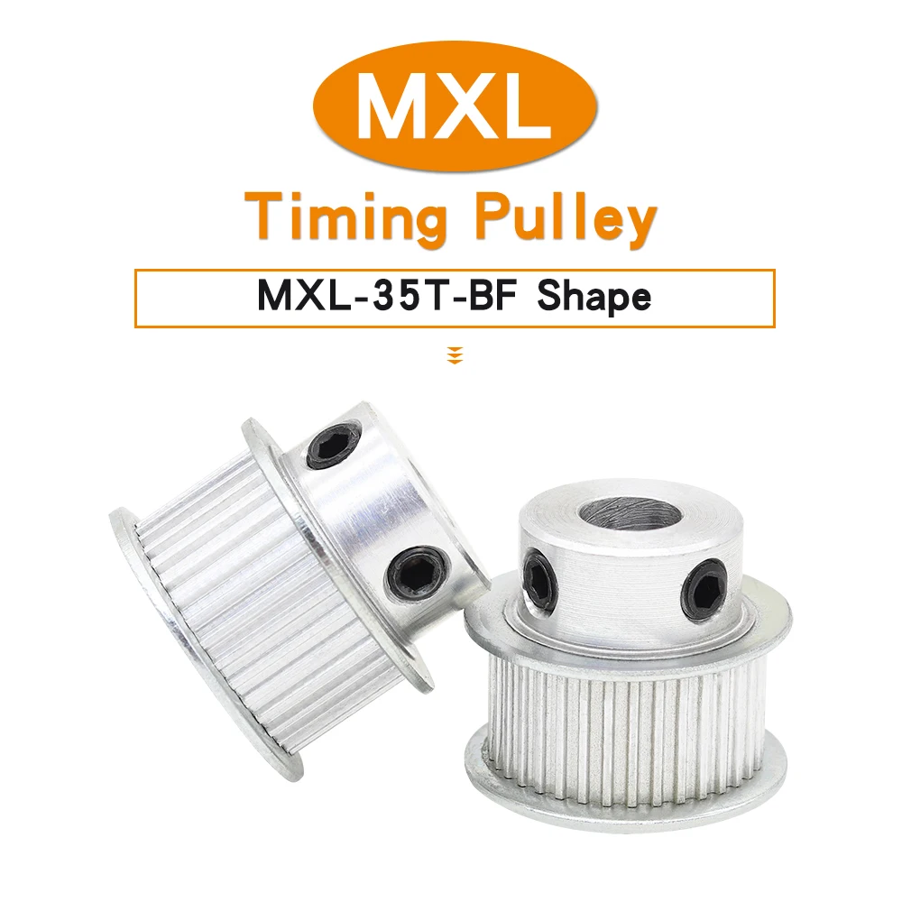 

MXL-35T Belt Pulley Bore 5/6/6.35/7/8mm Teeth Pitch 2.032mm Alloy Pulley Wheels Teeth Height 11mm For Width 10mm MXL Rubber Belt