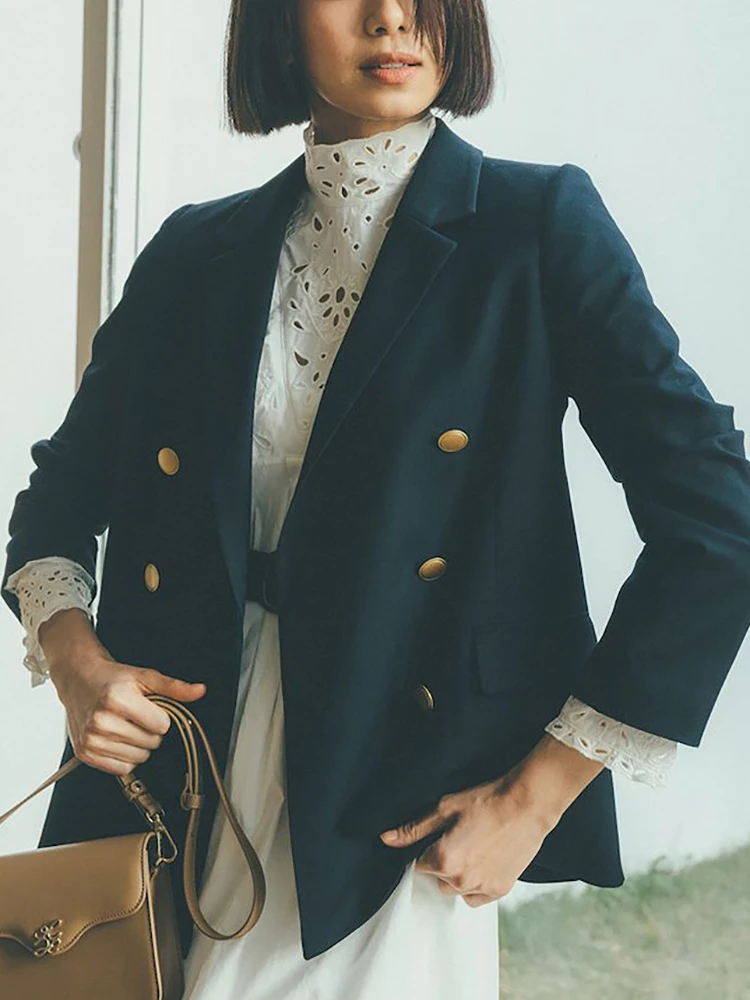 iYunDo Jacket Ladies Elegant Solid Lapel Double Breasted Blazer Women Solid Jacket Sweet Tops Korea Spring Fashion Clothes
iYunDo Jacket Ladies Elegant Solid Lapel Double Breasted Blazer Women Solid Jacket Sweet Tops Korea Spring Fashion Clothes