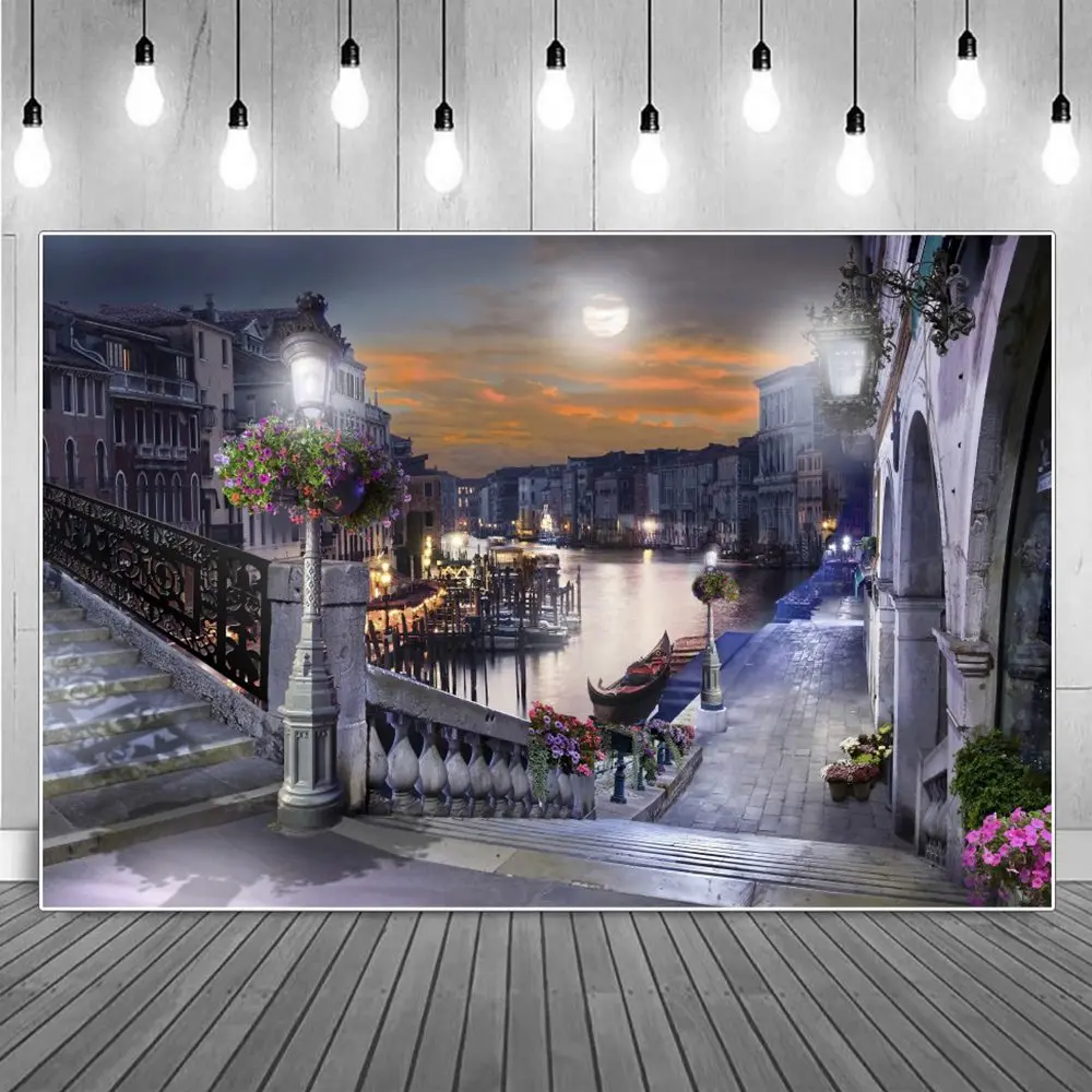 Venice River Night Scenic Photography Backgrounds Buildings Pathway Bridge Flower Street Light Photocall Photographic Backdrops
Venice River Night Scenic Photography Backgrounds Buildings Pathway Bridge Flower Street Light Photocall Photographic Backdrops