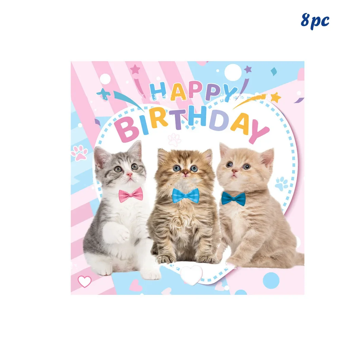 Одноразовая посуда для дня рождения с кошкой 8 шт 
Одноразовая посуда для дня рождения с кошкой 8 шт