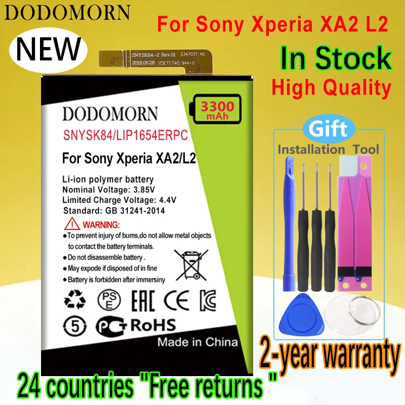 DODOMORN SNYSK84 LIP1654ERPC Battery For Sony Xperia XA2 L2 H3113 H4113 1309-2682 +Tracking Number
DODOMORN SNYSK84 LIP1654ERPC Battery For Sony Xperia XA2 L2 H3113 H4113 1309-2682 +Tracking Number