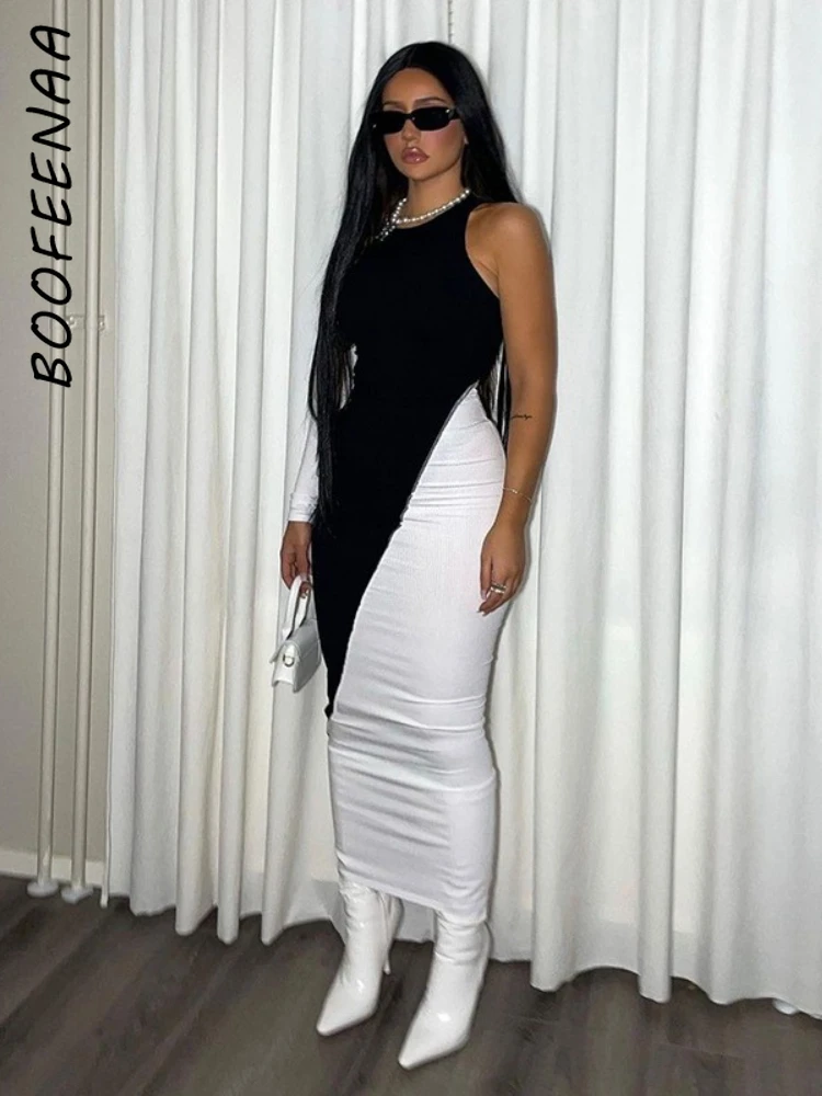 BOOFEENAA One Sleeve Long Maxi Dresses for Women 2022 Fashion Sexy Asymmetrical Colorblock Rib Knit Bodycon Dress C96-CB33
BOOFEENAA One Sleeve Long Maxi Dresses for Women 2022 Fashion Sexy Asymmetrical Colorblock Rib Knit Bodycon Dress C96-CB33