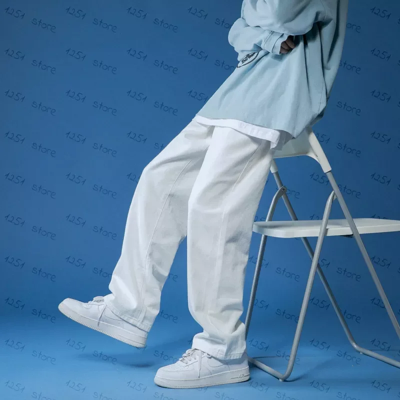 Straight Jeans men White Loose Denim Trousers neutral jean Streetwear Casual Solid Color wide jeans man women pants hip hop bagy
Straight Jeans men White Loose Denim Trousers neutral jean Streetwear Casual Solid Color wide jeans man women pants hip hop bagy
