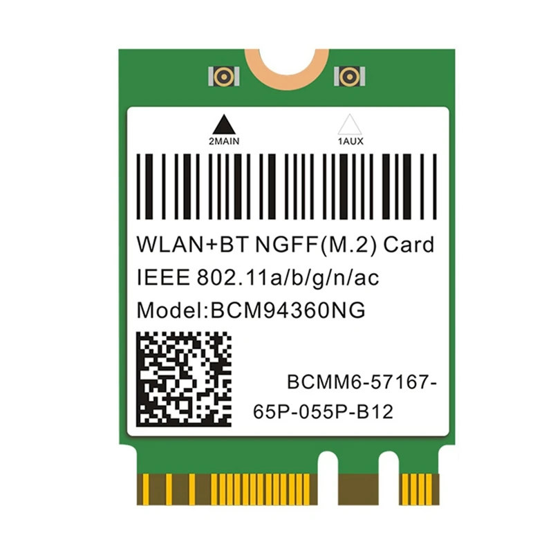 1200Mbps 802.11Ac Wifi Card BCM94360NG NGFF M.2 5Ghz WLAN Bluetooth 4.0 Card DW1560 Wireless Network Card For Windows
1200Mbps 802.11Ac Wifi Card BCM94360NG NGFF M.2 5Ghz WLAN Bluetooth 4.0 Card DW1560 Wireless Network Card For Windows