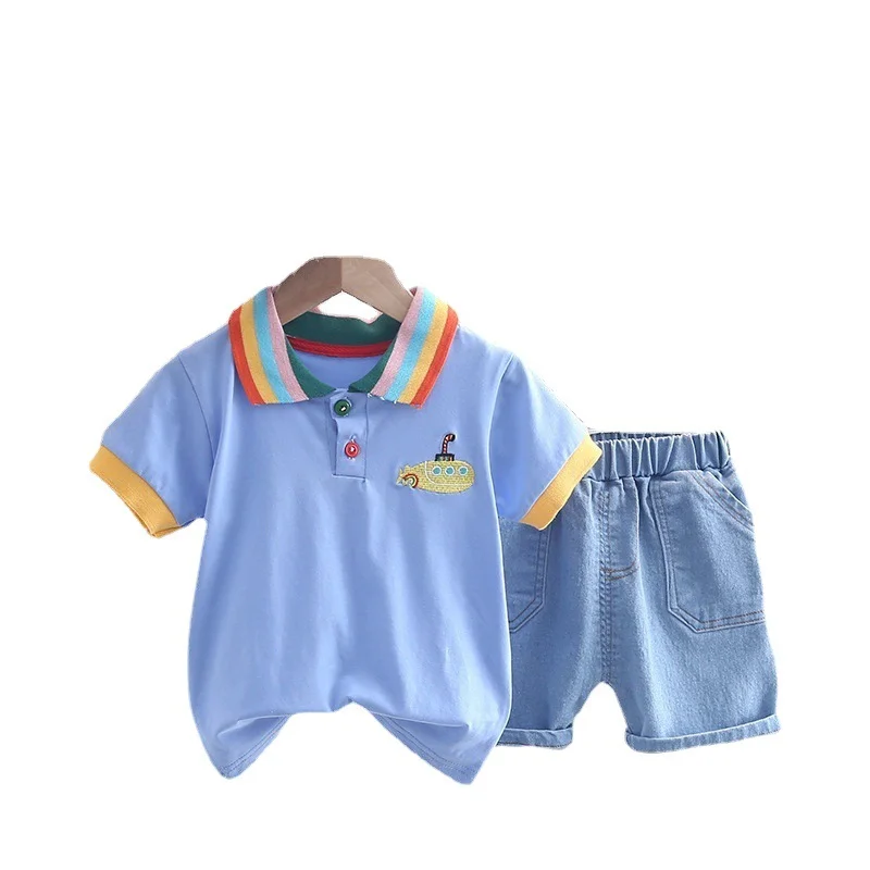 2 шт./компл., Детская Хлопковая футболка и шорты 
2 шт./компл., Детская Хлопковая футболка и шорты