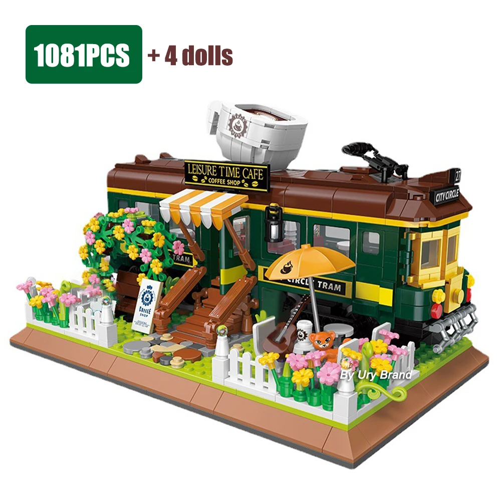 

1081pcs Cafe Corner Street Coffee House View Mini Blocks Friends Creative Expert Train Moc Building Block Toy Gift for Girl Kids