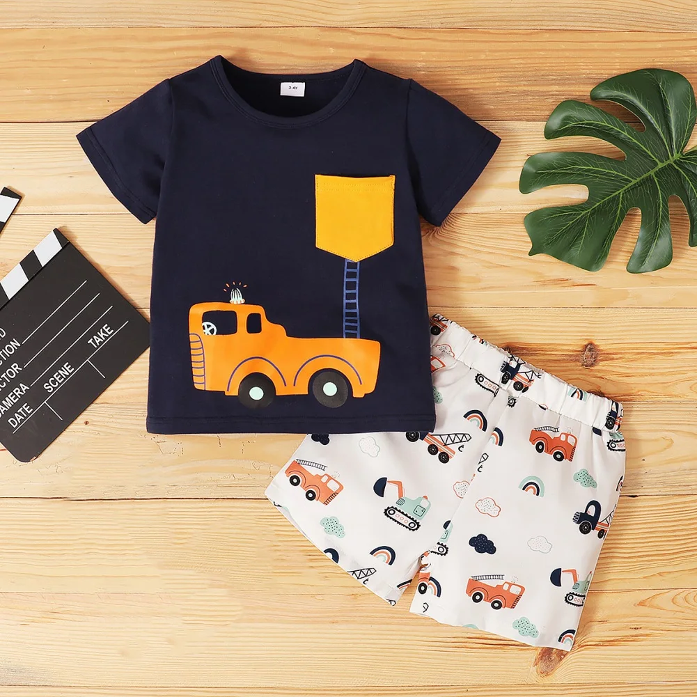 Summer Boys Cartoon Car Print Short-sleeved Tops + Shorts Set Kids Boys Suit Children Clothing 2 pcs 2-6 Years Kids Clothes
Summer Boys Cartoon Car Print Short-sleeved Tops + Shorts Set Kids Boys Suit Children Clothing 2 pcs 2-6 Years Kids Clothes