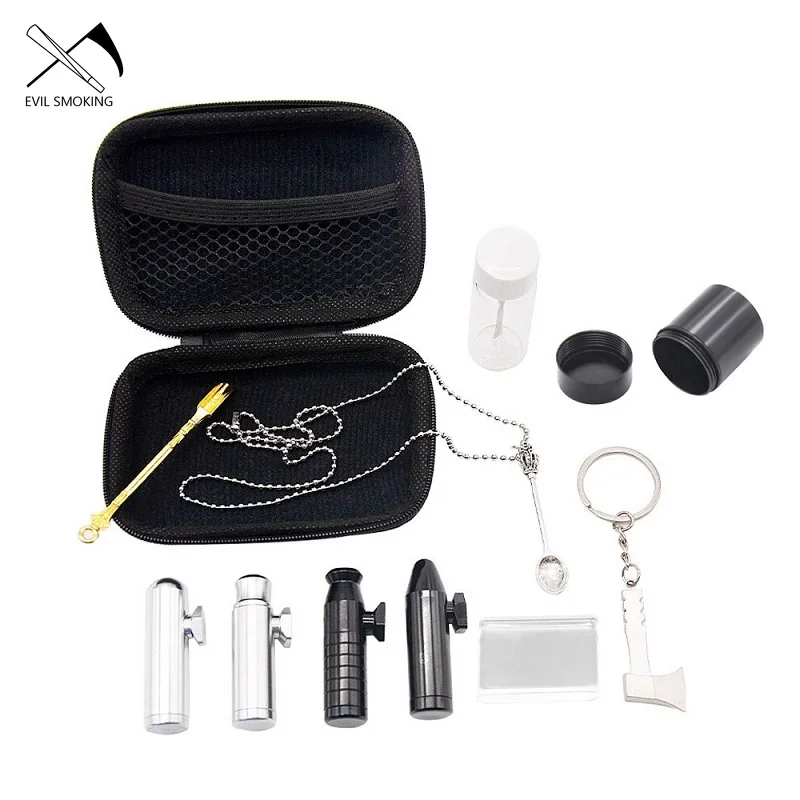 EVIL SMOKING New Hot Sale High Quality Mini Pipe Combo Set With Metal Spoon Storage Jar Snuff Set Smoking Accessories
EVIL SMOKING New Hot Sale High Quality Mini Pipe Combo Set With Metal Spoon Storage Jar Snuff Set Smoking Accessories