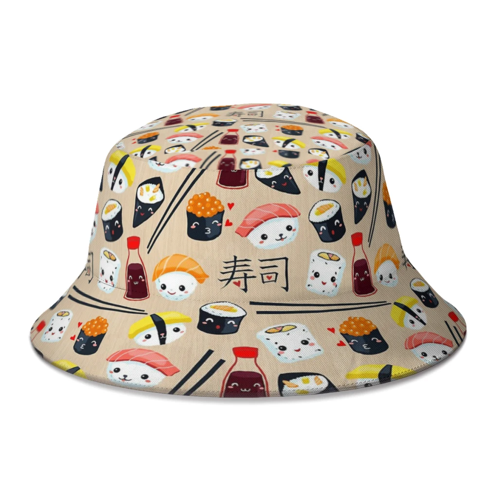 New Unisex Polyester Kawaii Sushi Bucket Hat Women Summer Sunscreen Boonie Hat Men Outdoor Travel Fishing Hat Dropshipping
New Unisex Polyester Kawaii Sushi Bucket Hat Women Summer Sunscreen Boonie Hat Men Outdoor Travel Fishing Hat Dropshipping