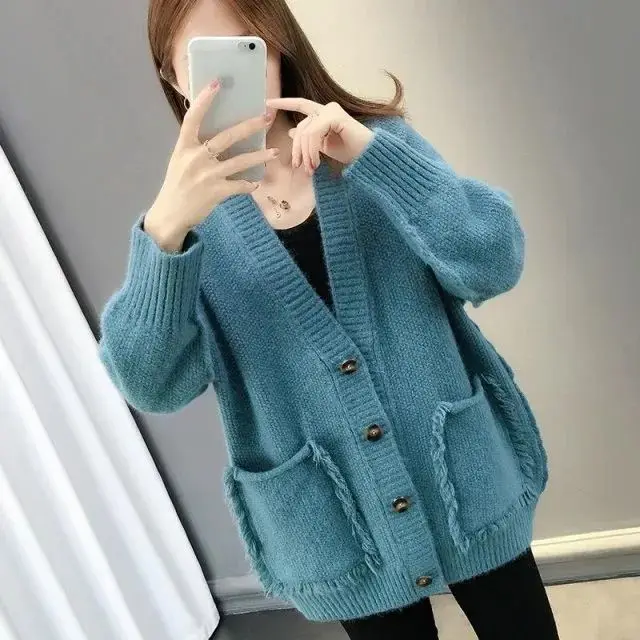 Women Cardigans Sweater V-neck Spring Autumn Knitted 2023 New Cardigans Solid Single Breasted Womens Sweaters with Pocket T170
Women Cardigans Sweater V-neck Spring Autumn Knitted 2023 New Cardigans Solid Single Breasted Womens Sweaters with Pocket T170