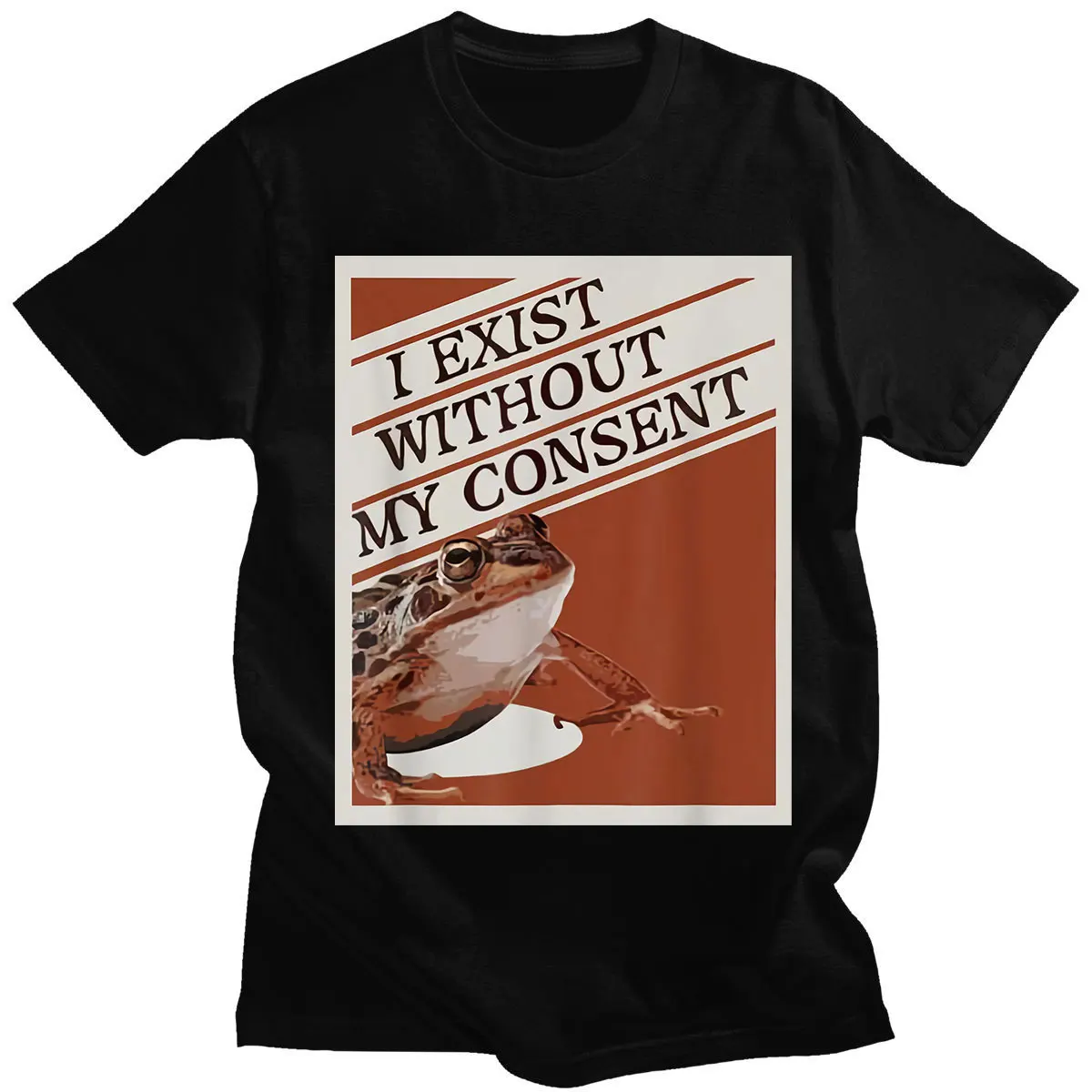 I Exist Without My Consent Frog Funny Surreal Print T-Shirt Tops 100% Cotton Men's Women Casual Loose Tshirts Oversized T Shirt
I Exist Without My Consent Frog Funny Surreal Print T-Shirt Tops 100% Cotton Men's Women Casual Loose Tshirts Oversized T Shirt