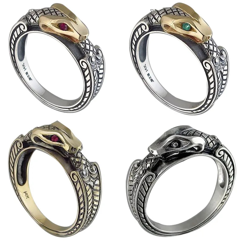 Punkboy Creative Engraved Domineering Cobra Snake Texture Inlaid Red Green Crystal Rhinestone Copper Ring for Men Party Jewelry
Punkboy Creative Engraved Domineering Cobra Snake Texture Inlaid Red Green Crystal Rhinestone Copper Ring for Men Party Jewelry