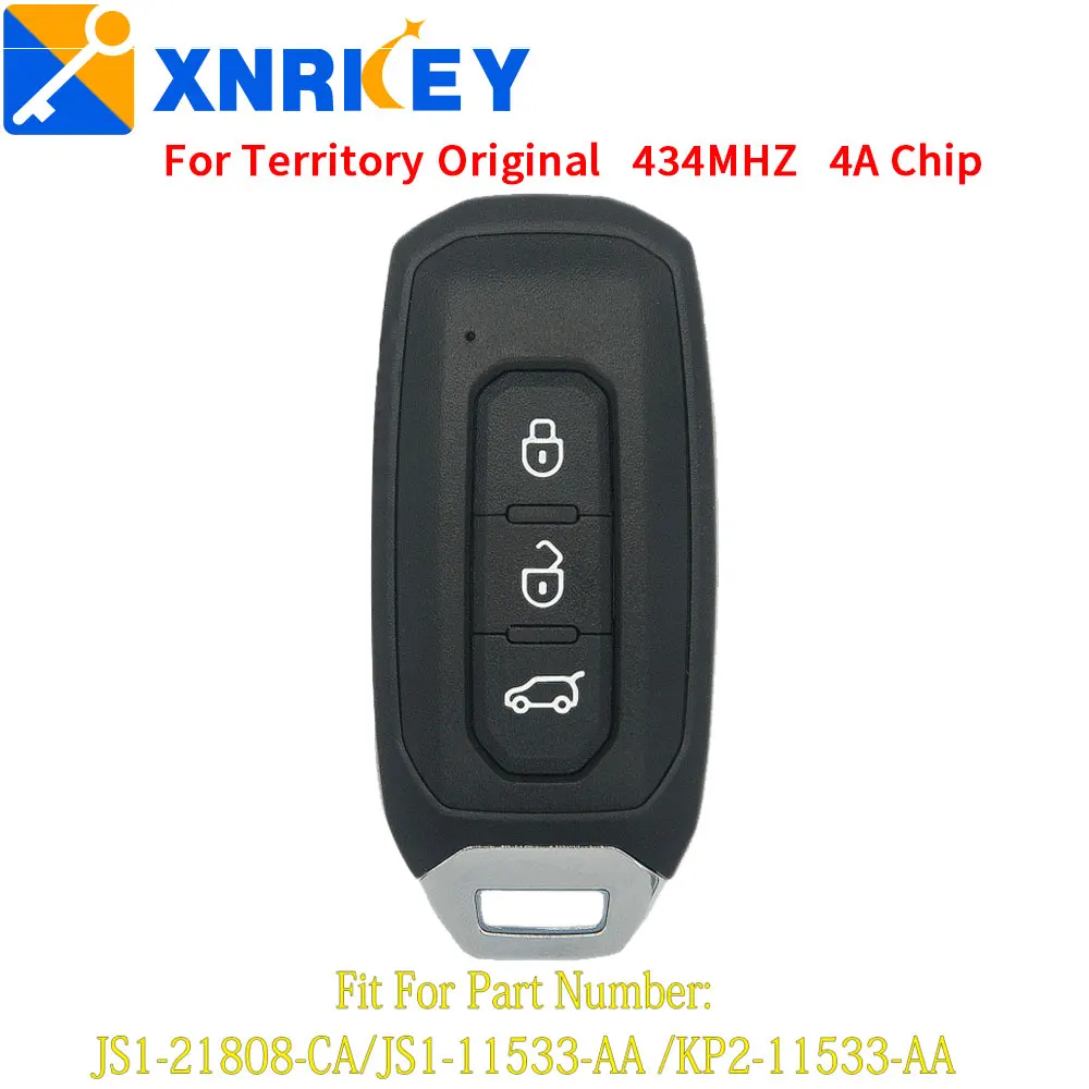 XRNKEYOriginal Smart Key For Ford Territory Car Key Remotes 3 Button 434mhz 4A JS1-21808-CA/JS1-11533-AA /KP2-11533-AA With Blad
XRNKEYOriginal Smart Key For Ford Territory Car Key Remotes 3 Button 434mhz 4A JS1-21808-CA/JS1-11533-AA /KP2-11533-AA With Blad