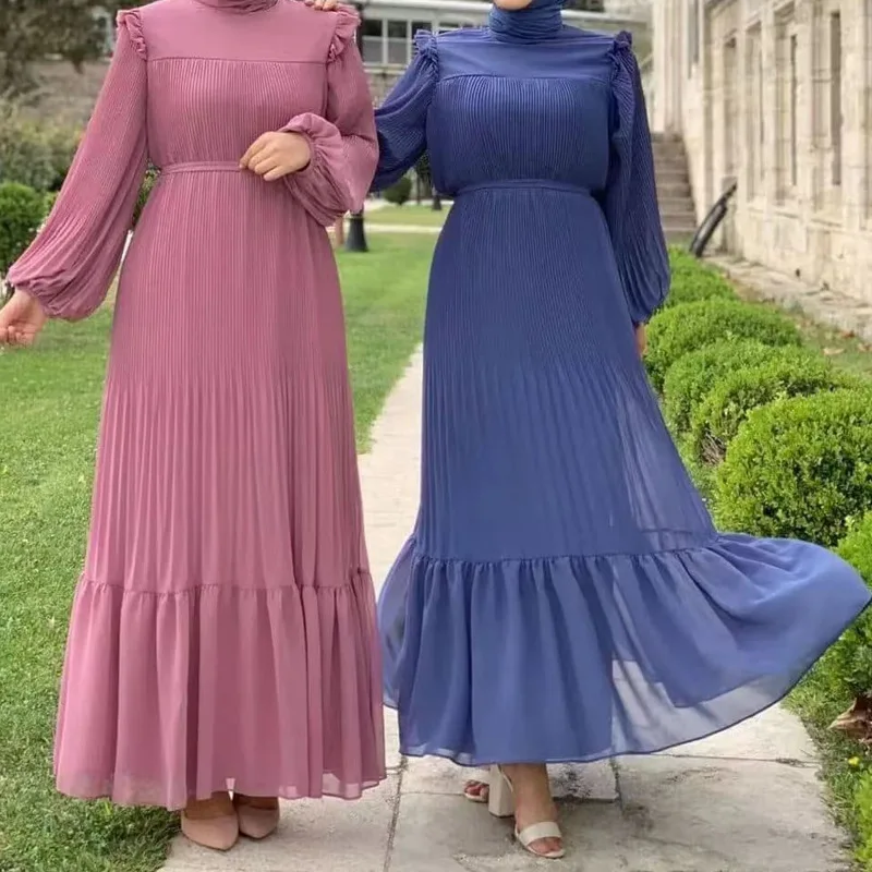 2023 New Dress Abaya Ramadan Clothes For Islamic Women Solid Color Chiffon Elegant High Neck Kimono Saudi Arabic Wear
2023 New Dress Abaya Ramadan Clothes For Islamic Women Solid Color Chiffon Elegant High Neck Kimono Saudi Arabic Wear