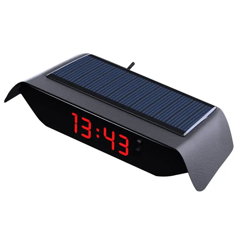 

Car Clock Thermometer Universal Wireless Auto HUD Head Up Display With Date Time Temperature Solar Powered USB Charged Dashboard