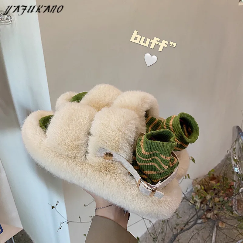 Fashion Mink Fur Slippers Hairy Sandals Slippers for Women Outdoor 2020 New Autumn All-Match Korean Cute Fluffy Chic Furry Shoes
Fashion Mink Fur Slippers Hairy Sandals Slippers for Women Outdoor 2020 New Autumn All-Match Korean Cute Fluffy Chic Furry Shoes
