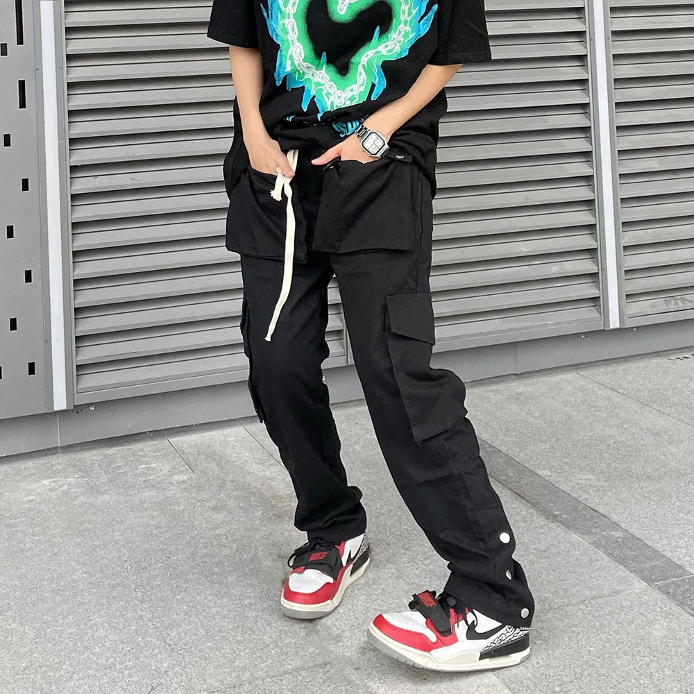 Hot Sale Soft Elastic Black Multi-pocket Overalls Men's Ins Street Tide Brand Trousers Split Loose Straight Cargo Pants
Hot Sale Soft Elastic Black Multi-pocket Overalls Men's Ins Street Tide Brand Trousers Split Loose Straight Cargo Pants