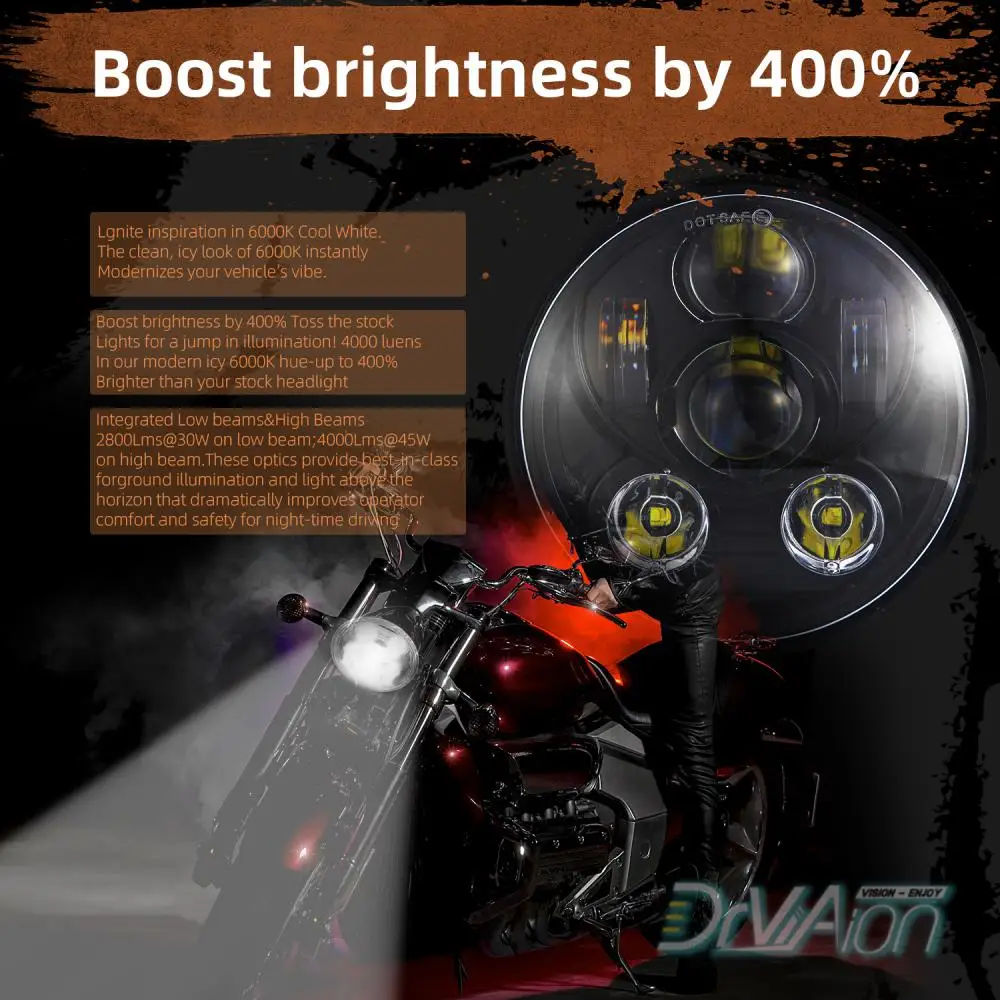 Светодиодная мотоциклетная фара 5,75 дюйма для Harley Sportster Yamaha Suzuki 12 В H4, мотоциклетный проектор, круглые фары, аксессуары для мотоциклов
Светодиодная мотоциклетная фара 5,75 дюйма для Harley Sportster Yamaha Suzuki 12 В H4, мотоциклетный проектор, круглые фары, аксессуары для мотоциклов